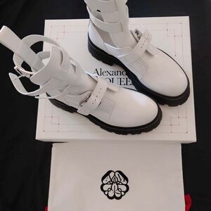 Alexander McQueen buckle strap boots
